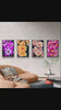 Vibrant Dahlia Flowers Canvas Wall Art Set | 4 Unframed Vertical Prints | Eco-Friendly Modern Home Office Décor