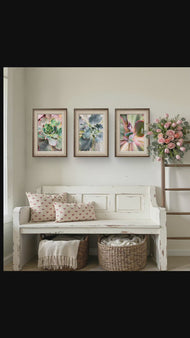 Spring Succulents Canvas Print Set of 3 | Bring Calm Indoors | Authentic Macro Photography | Biophilic Vertical Wall Art for Home Décor