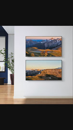 Rainier Mountains in Sunset Canvas Print Set of 2 | Authentic Nature Photography | Unframed Horizontal Canvas | Biophilic Wall Art