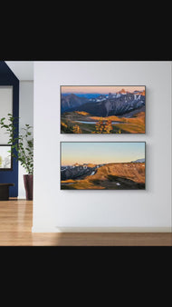 Rainier Mountains in Sunset Canvas Print Set of 2 | Authentic Nature Photography | Unframed Horizontal Canvas | Biophilic Wall Art