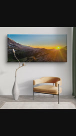 Mt. Rainier in Sunset | Authentic Nature Photography | Gallery Wrapped Canvas Horizontal Print | Biophilic Style Wall Art for Home Office