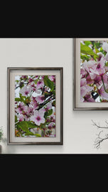 Pink Cherry Blossom Macro Photography Canvas Set of 2 | Unframed Vertical Prints | Biophilic Décor for Living Room, Bedroom & Office