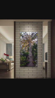 Summer Tree in Sunset | Authentic Nature Closeup Photography | Gallery Wrapped Canvas Vertical Print | Biophilic Wall Art for Home Decor