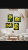 Yellow Dahlia Flowers Closeup Photography Unframed Canvas Set of 4 Prints - Modern Nature Wall Art for Home Office Decor