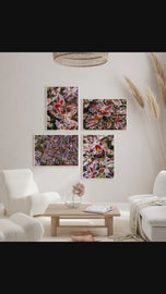 Winter Frosty Leaves Authentic Pacific Northwest Nature Photography | Canvas Wall Art Set of 4 | Vertical & Horizontal Unframed Prints | Biophilic Home Decor | Holiday Gift