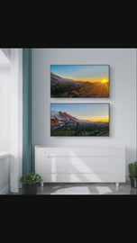 Mt. Rainier in Summer Sunset | Authentic Nature Photography 2 Prints Set | Unframed Horizontal Canvas | Biophilic Style Wall Art