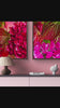 Autumn Red Hydrangea with Raindrops Canvas Wall Art | Authentic Macro Photography | Unframed Vertical Prints Set of 2 | Biophilic Style Décor