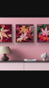 Autumn Vibrant Leaves Macro Photography Set of 3 | Unstretched Canvas Square Prints | Biophilic Wall Art Décor