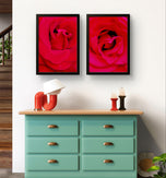 Red Rose Canvas Prints Set of 2 | Authentic Nature Closeup Photography |Unframed Vertical Botanical Wall Art | Modern Home Office Decor | Premium Floral Art Collection
