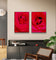 Red Rose Canvas Prints Set of 2 | Authentic Nature Closeup Photography |Unframed Vertical Botanical Wall Art | Modern Home Office Decor | Premium Floral Art Collection