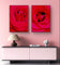 Red Rose Canvas Prints Set of 2 | Authentic Nature Closeup Photography |Unframed Vertical Botanical Wall Art | Modern Home Office Decor | Premium Floral Art Collection