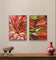 Red Succulent Wall Art Set of 2 | Unframed Vertical Canvas Prints | Botanical Home Décor by The Virtue of God | Aesthetic Closeup Photography