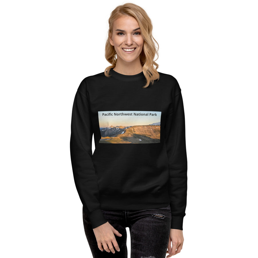 Unisex Sweatshirt Featuring Mt. Rainier Sunset