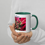 ‘Believe in Christmas Magic’ Mug with Red Poinsettia Authentic Macro Photography | White Ceramic with Green Interior | Dishwasher Microwave Safe | 11oz 15oz