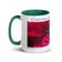 ‘Christmas Brings Us Together’ Mug with Red Poinsettia Authentic Macro Photography | White Ceramic with Green Interior | Dishwasher Microwave Safe | 11oz 15oz